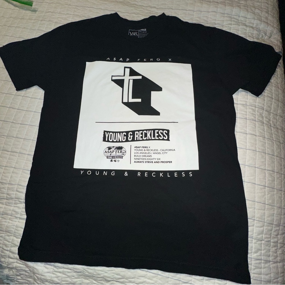 Young & Reckless x ASAP Ferg‎ Black Graphic T-Shirt Mens Large Streetwear Tee